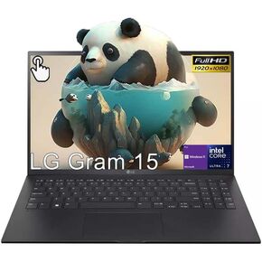 LG gram 15.6 Lightweight Laptop, AI-Enabled Intel Core Ultra 7 155H(16 Core up to 4.8GHz), FHD Touchscreen, 16GB LPDDR5X RAM, 1TB NVMe Gen4 SSD, Intel Arc Graphics, Windows 11 Pro, with 5ave 5in1 kit