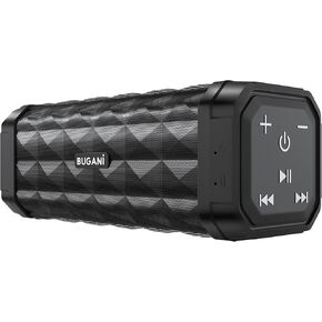 BUGANI Bluetooth Speakers Portable Bluetooth Speaker, 100ft Wireless Range, Louder Volume, Stereo Sound, Amazing Bass 24H Playtime, IPX5, Built-in Mic, Wireless Speaker for Ourdoor Indoor(Black)