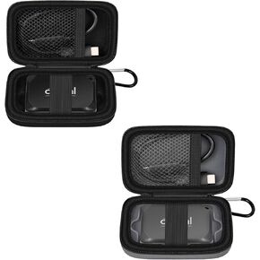 Carrying Case Compatible with Crucial X10/ X9 Pro 4TB/ 2TB/ 1TB Portable SSD, External Solid State Drive Hard Storage Holder Bag Fits for USB-C Cable (Box Only)-2 Pack