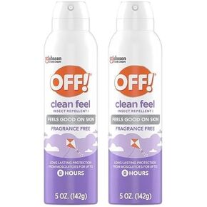 OFF! Clean Feel Insect Repellent Aerosol with 20% Picaridin, Bug Spray with Long Lasting Protection from Mosquitoes, Feels Good on Skin, 5 oz (Pack of 2)