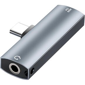 AreMe USB C to 3.5mm Headphone and Charger Adapter, 2-in-1 USB Type C to Aux Audio Jack with PD 60W Fast Charging Splitter Dongle for iPhone 15/16 Series, iPad, Galaxy, Note, Pixel and More