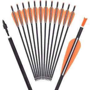 16 18 20 inch Carbon Crossbow Bolts Bio Archery with 4 Inch Vanes(Pack of 12)