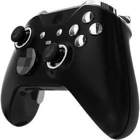 eXtremeRate Chrome Silver Glossy Custom Accent Rings + Replacement Buttons for Xbox Elite Wireless Controller Series 2 & Elite Series 2 Core Controller - Controller NOT Included
