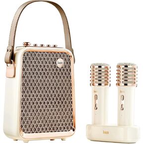 Divoom Songbird-HQ2 Karaoke Machine مع 2 ميكروفونات لاسلكية ، و 50 واط مكبر صوت بلوتوث للبالغين الفتيات ، ونظام كاريوكي الخلاط الصوتي للمنزل في الهواء الطلق ، ودعم TF/AUX/USB ، وهدية لجميع الأعمار