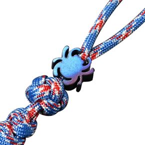 Titanium Beads Paracord Lanyards: 550 Paracord Beads | TC4 EDC Lanyard Beads for Knives, CNC Metal Spider Shape Knife Lanyard Beads for Keychain, DIY Lanyard Bead with Parachute Cord