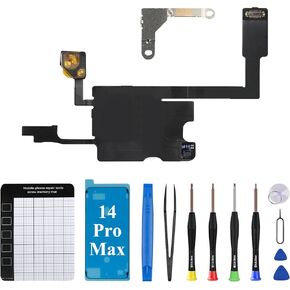 for iPhone 14 Pro Max Earpiece Ear Speaker Flex Cable Replacement for iPhone 14promax Proximity Sensor Flex Cable with Full Repair Fix Tools Kit Waterproof for A2651 A2893 A2894 A2895 A2896