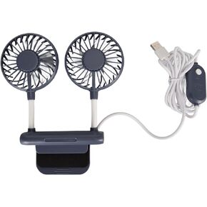 Airshi Screen Clip On Fan, 6.6ft USB Cable Monitor Fan 2 Heads 3 Speed Modes Easy Operation for Travel (Blue)