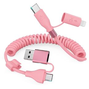 Car CarPlay Cable for iPhone 16/15 - USB-C and Lightning Cable for iPhone 16, 15 Pro Max, 3FT, Car Accessories Supports Apple CarPlay & Android Auto (Pink)