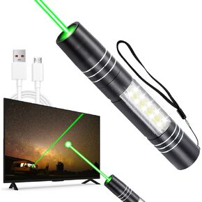 Rechargeable Green Beam Light & Flashlight Long Distance Range for TV/LED/LCD Screens Tactical Flashlights Presentation Office/Outdoors/Astronomic/Construction [001]