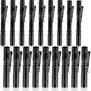 18 Pcs Mini Flashlight Small LED Flashlight Waterproof Strong Light Handheld Pocket Pen Flashlight with Clip for Men Camping Outdoor Work Emergency Inspection, 2 Size
