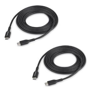 StarTech.com 6ft (1.8m) White USB-C Cable 2 Pack, 60W 3A Type-C Charging Cord for MacBook Air, Laptops, iPhone 16 Pro Max/15/Apple CarPlay, iPad Air/Pro/Mini, Samsung Galaxy S23 Ultra/S22