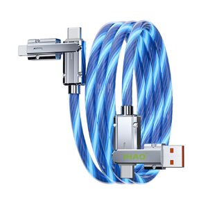 IHAO 4IN1 Multi Ports Cable Cable USB A/Type C إلى USBC PD الشحن السريع الحبل المرئي LED تيار متدفق مع جميع أنواع الهواتف المحمولة-4in1 ملونة