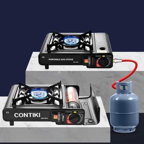 ME-2900 Dual Fuel Camping Stove Propane/Butane Portable Gas Burner with Carrying Case | 10,000 BTU Wind-Resistant Stove for Camping, Hiking & Emergency Survival | Instant Ignition