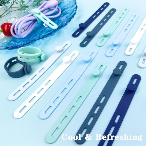 12Pack Silicone Cable Ties, Cord Organizer - SONATURE, Reusable Washable Elastic Cable Straps with Locking Buckle, Cable Management, Wire Organizer for Home, Office, Car, Travel etc. (BLACK) in Saudi Arabia