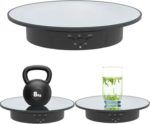 قرص كهربائي ، قاعدة دوارة قابلة للتعديل 360 درجة للتصوير الفوتوغرافي ، المجوهرات ، النماذج ثلاثية الأبعاد ، ساعة ، مصدر طاقة USB ، القرص الدوار الآلي/7.8 بوصة/تحميل 17 رطل in Kuwait