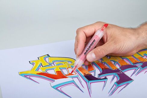 MOLOTOW Aqua Twin Marker Grey Set 1, Brush and Chisel Nib, Assorted Colors, 6 Marker Set, 1 Set Each (729.303) in Kuwait