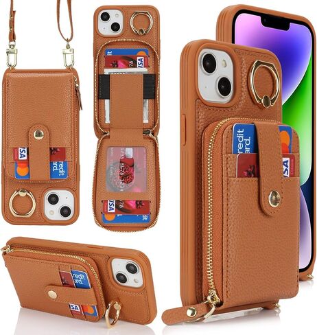 للحصول على قضية iPhone 15 Plus مع حامل البطاقة للنساء ، للحصول على iPhone 14 Plus Crsosbody Case مع حبل الحبل ، و 15 Plus Wallet ، وحالة الهاتف الدائرية Stands مع Coin Pocket-White in Kuwait