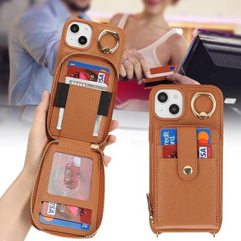 للحصول على قضية iPhone 15 Plus مع حامل البطاقة للنساء ، للحصول على iPhone 14 Plus Crsosbody Case مع حبل الحبل ، و 15 Plus Wallet ، وحالة الهاتف الدائرية Stands مع Coin Pocket-White in Kuwait