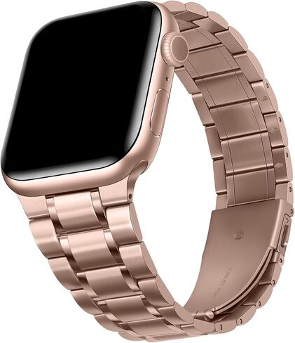 HITZEE Metal Bands Compatible with Apple Watch Band 42mm 41mm 40mm 38mm, Stainless Steel Replacement Men/Women Band Strap Compatible for iWatch Series 10 9 8 7 SE 6 5 4 3 2 1, Rose Gold in Kuwait