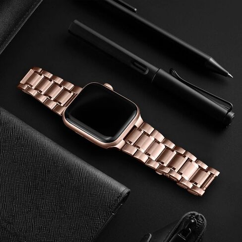 HITZEE Metal Bands Compatible with Apple Watch Band 42mm 41mm 40mm 38mm, Stainless Steel Replacement Men/Women Band Strap Compatible for iWatch Series 10 9 8 7 SE 6 5 4 3 2 1, Rose Gold in Kuwait