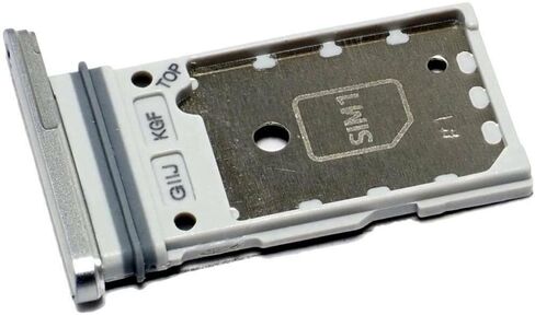 Dual SIM Double Card Tray Slot Holder Replacement Compatible with Samsung Galaxy S21 FE 5G (White) in Saudi Arabia