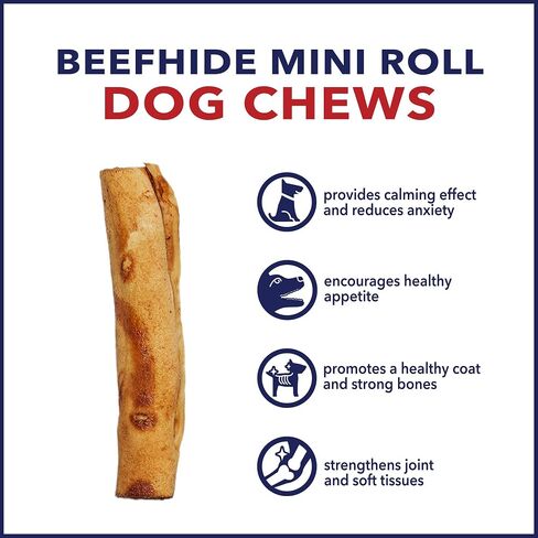 Pet Factory 100% Made in USA Beefhide 5" Chip Rolls Dog Chew Treats - Chicken Flavor, 5 Count/1 Pack in Kuwait