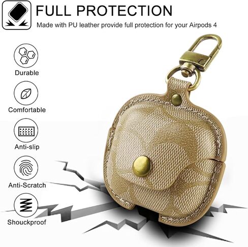 for AirPods 4 Case, Compatible with AirPods 4th Generation, Leather Full Body Shockproof Protective Cover, Random Pattern (A) in Saudi Arabia