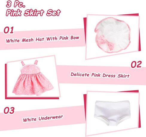 Doll Clothes Accessories 3 Pcs Set with Blue Princess Dresses Fluffy Skirt & White Underwear & Blue Headband Hair Rope (Doll & Shoes Not Included) 043 in Saudi Arabia