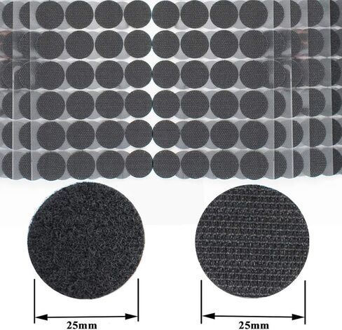 DFYOUHOME® 128 Pairs Self Adhesive Dot 1 inch Round Hook and Loop with Waterproof Sticky Glue Tape Back Nylon Dot Strip Fastener Light Weight Stronghold for Classroom, Office, Home (Red) in Kuwait
