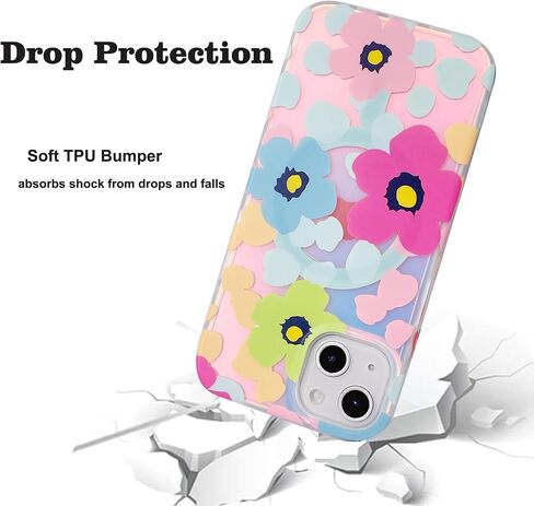 الحالة المغناطيسية لـ iPhone 13 Mini 5.4 بوصة متوافقة مع Magsafe شحن TPU الناعم الصدمات النحيف Slim Frackproof Presctive Cover (Nebula Galaxy Cat) in Kuwait