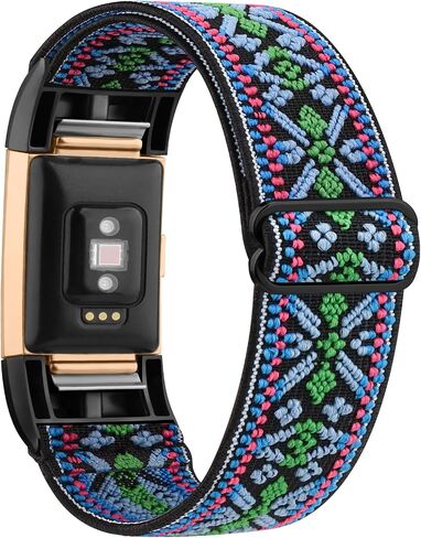 TOBFIT READRISTY BAND متوافق مع Fitbit Charge 2 نطاقات للنساء الرجال ، أحزمة حلقة منفردة استبدال معصم مضفر مرنة بديل لفيتبيت شحن 2 in Saudi Arabia