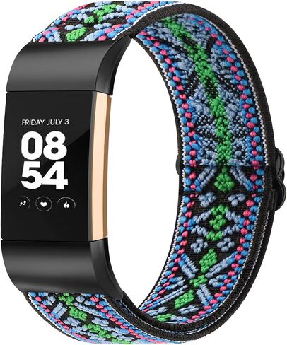 TOBFIT READRISTY BAND متوافق مع Fitbit Charge 2 نطاقات للنساء الرجال ، أحزمة حلقة منفردة استبدال معصم مضفر مرنة بديل لفيتبيت شحن 2 in Saudi Arabia