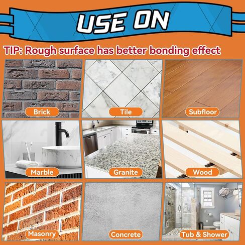 Construction Adhesive Heavy Duty, Cement Glue, Tile Adhesive, Versatile Concrete Glue for Tile, Cement, Floor, Stone, Wall, Wood & More, 3.38 Ounce Squeeze Tube, White, Pack of 1 in Saudi Arabia