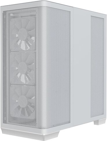 C1-R Mid-Tower ATX High Airflow PC Case, 4x120mm Black Fans, 11 Fan Slots, 360mm Radiator Support, ASUS/MSI Back-Connect Motherboard Support, Tempered Glass Panel, Cable Management, Type-C, Black in Kuwait