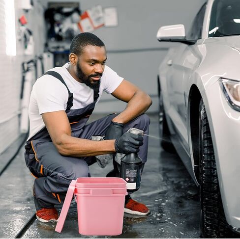 Suzile 10 Pcs 2.2 Gallon Plastic Bucket with Lid Square Bucket 10L Utility Industrial Pail with Handle Food Grade Container for Food Oil Tub Water Fishing Paint House Cleaning Car Washing(Black) in Saudi Arabia