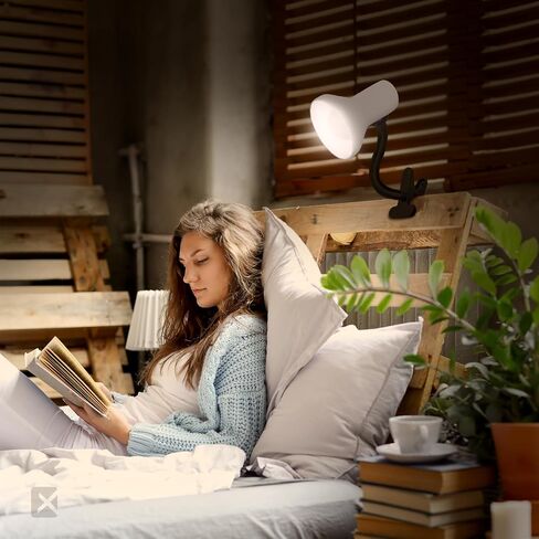 مصباح مكتب Xtricity LED، معقوفة قابلة للتعديل 360 درجة، مصباح للمنزل والمكتب مع لمبة 7 وات A19، 120 فولت، مفتاح تشغيل/إيقاف، ارتفاع 14 بوصة - مصابيح قراءة لطاولة بجانب السرير، مسكن جامعي (لمسة نهائية سوداء) in Kuwait