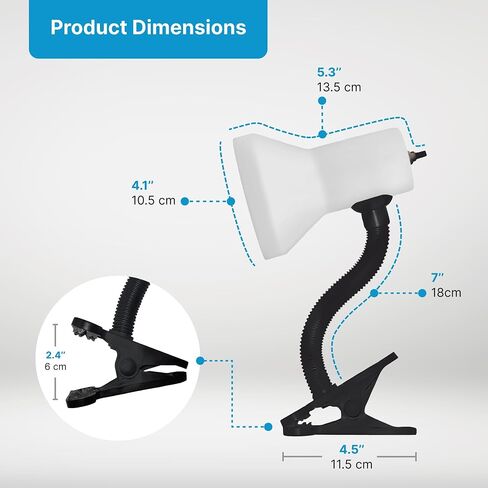 مصباح مكتب Xtricity LED، معقوفة قابلة للتعديل 360 درجة، مصباح للمنزل والمكتب مع لمبة 7 وات A19، 120 فولت، مفتاح تشغيل/إيقاف، ارتفاع 14 بوصة - مصابيح قراءة لطاولة بجانب السرير، مسكن جامعي (لمسة نهائية سوداء) in Kuwait