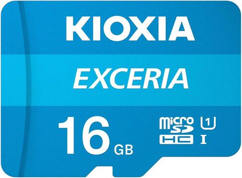 KIOXIA 16GB EXCERIA microSD Memory Card U1 Class 10 100MB/s Max Read Speed, Full HD Video Recording in Kuwait
