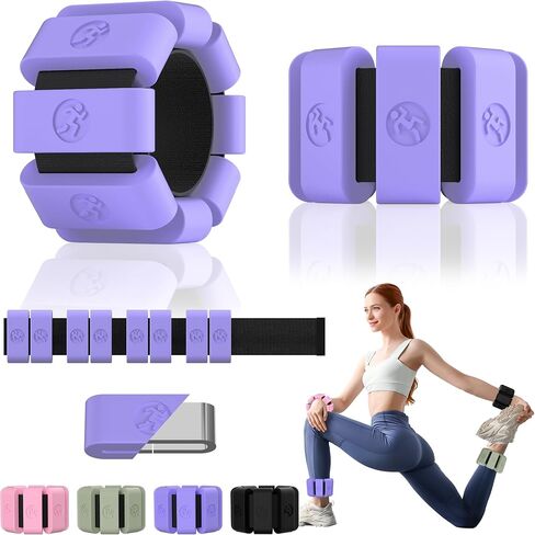 Ankle wrist Weights for Women, 1 Pair (2.2lb) Non-Slip Hand & Leg Weighted for Strength Training, Walking, Running, Yoga, Pilates, and Jogging Black Vine4 in Kuwait