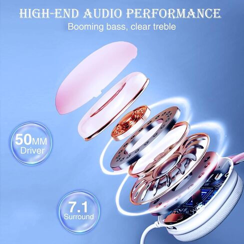 AULA USB Gaming Headset with Mic for PC, RGB Rainbow Backlit Headphone, Virtual 7.1 Surround Sound, 50mm Driver, Soft Memory Earmuffs, Wired Laptop Desktop Computer Headset, Green, S505 in Saudi Arabia