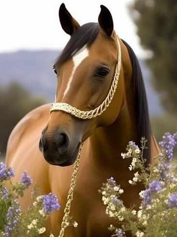 SKRYUIE 5D Diamond Painting Kits Horse for Adults Full Round Drill, DIY Paint with Diamond Art Kits for Adults Crystal Cross Stitch Art Craft Wall Office Decor 12x16 inch / 30x40 cm B2254 in Kuwait