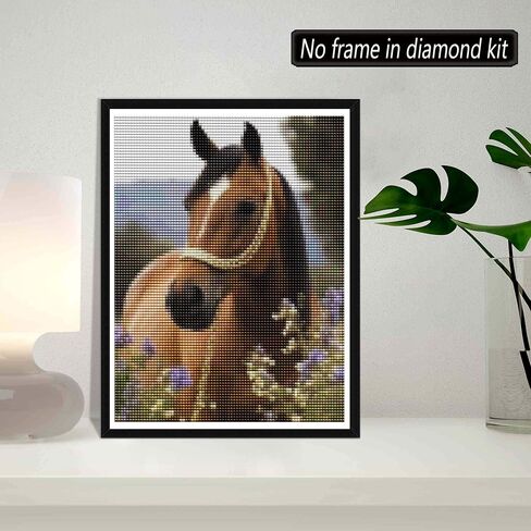 SKRYUIE 5D Diamond Painting Kits Horse for Adults Full Round Drill, DIY Paint with Diamond Art Kits for Adults Crystal Cross Stitch Art Craft Wall Office Decor 12x16 inch / 30x40 cm B2254 in Kuwait
