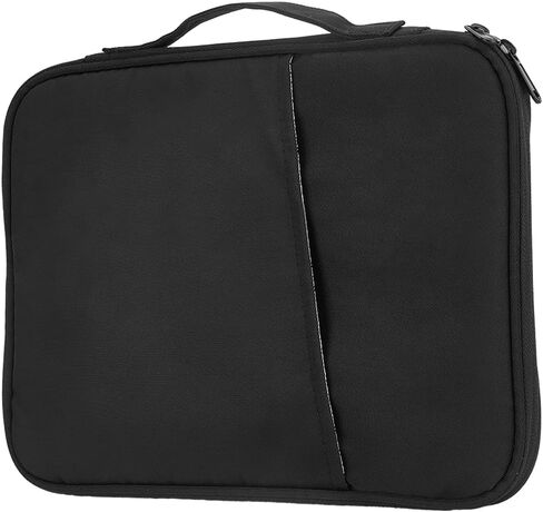 CREATCABIN 9-11 Tablet Bag Leather Tablet Sleeve Pad Carrying Bag Storage Case Accessory Organizer Canvas Charger Mouse for Electronic Product with Handle Office College 8.85x11.81 Inch-Brown in Saudi Arabia