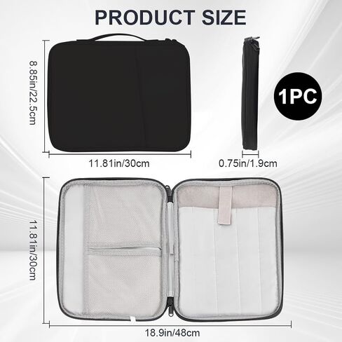 CREATCABIN 9-11 Tablet Bag Leather Tablet Sleeve Pad Carrying Bag Storage Case Accessory Organizer Canvas Charger Mouse for Electronic Product with Handle Office College 8.85x11.81 Inch-Brown in Saudi Arabia