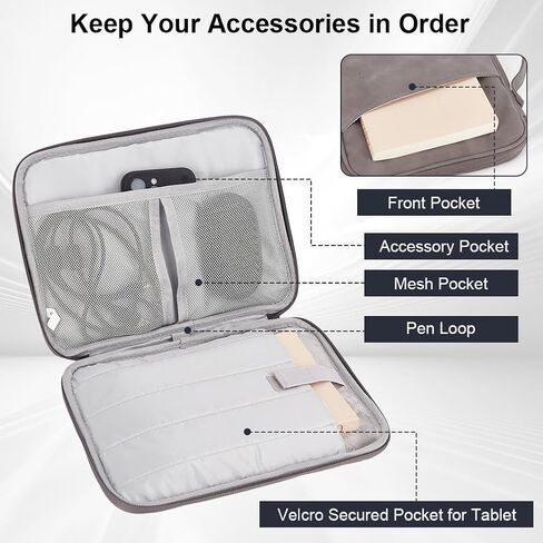 Creatcabin 9-11 قرص قرص وسادة حقيبة تحمل كيس تخزين جيوب الملحقات منظم القماش الشاحن للمنتج الإلكتروني مع HOADE COLLECT in Kuwait