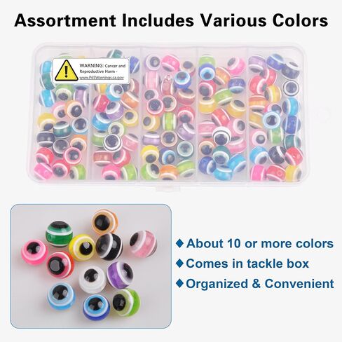 Fishing Beads Fish Eye Beads Kit Assorted Mixed Colors Fishing Line Bead 5mm 6mm 8mm 10mm Round Lure Eyes for Rigs Lure Making Supplies Saltwater Freshwater in Saudi Arabia
