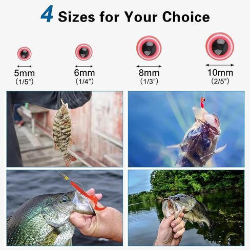 Fishing Beads Fish Eye Beads Kit Assorted Mixed Colors Fishing Line Bead 5mm 6mm 8mm 10mm Round Lure Eyes for Rigs Lure Making Supplies Saltwater Freshwater in Saudi Arabia