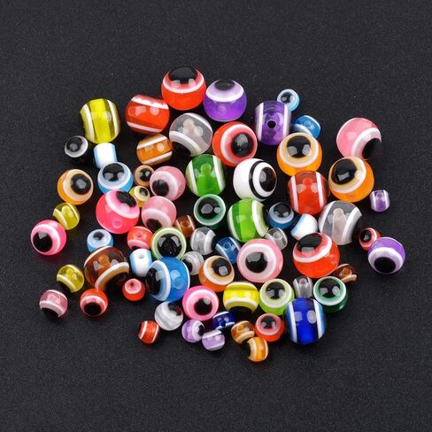 Fishing Beads Fish Eye Beads Kit Assorted Mixed Colors Fishing Line Bead 5mm 6mm 8mm 10mm Round Lure Eyes for Rigs Lure Making Supplies Saltwater Freshwater in Saudi Arabia
