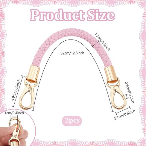 PH PandaHall Braided Purse Straps, Leather Bag Handles Short Handbag Strap for Underarm Bag Shoulder Bag Tote Crochet Bag in Saudi Arabia