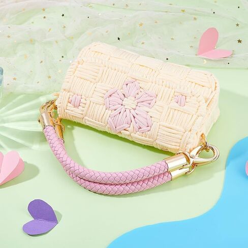 PH PandaHall Braided Purse Straps, Leather Bag Handles Short Handbag Strap for Underarm Bag Shoulder Bag Tote Crochet Bag in Saudi Arabia